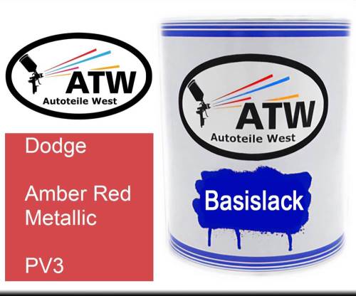 Dodge, Amber Red Metallic, PV3: 1L Lackdose, von ATW Autoteile West.